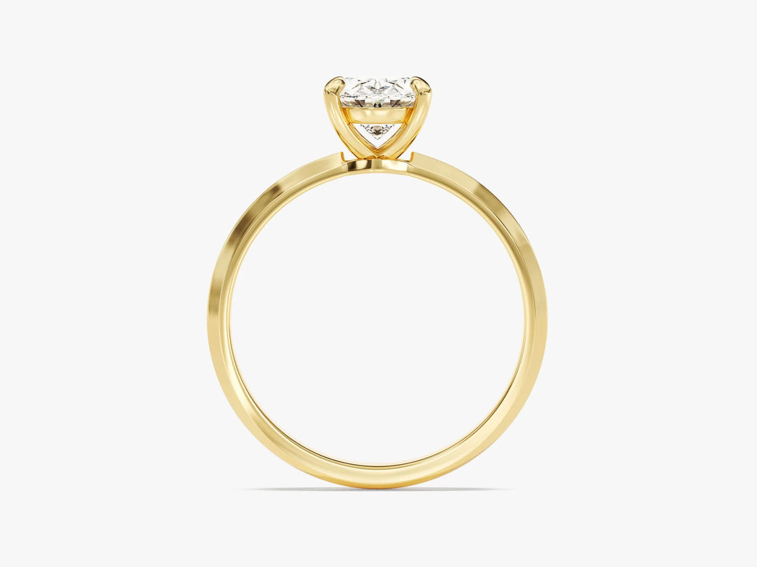 1.50CT Oval Diamond Knife Edge Solitaire Moissanite Engagement Ring