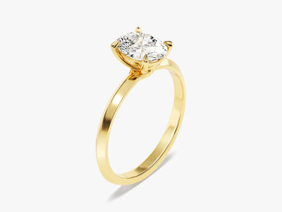 1.50CT Oval Diamond Knife Edge Solitaire Moissanite Engagement Ring