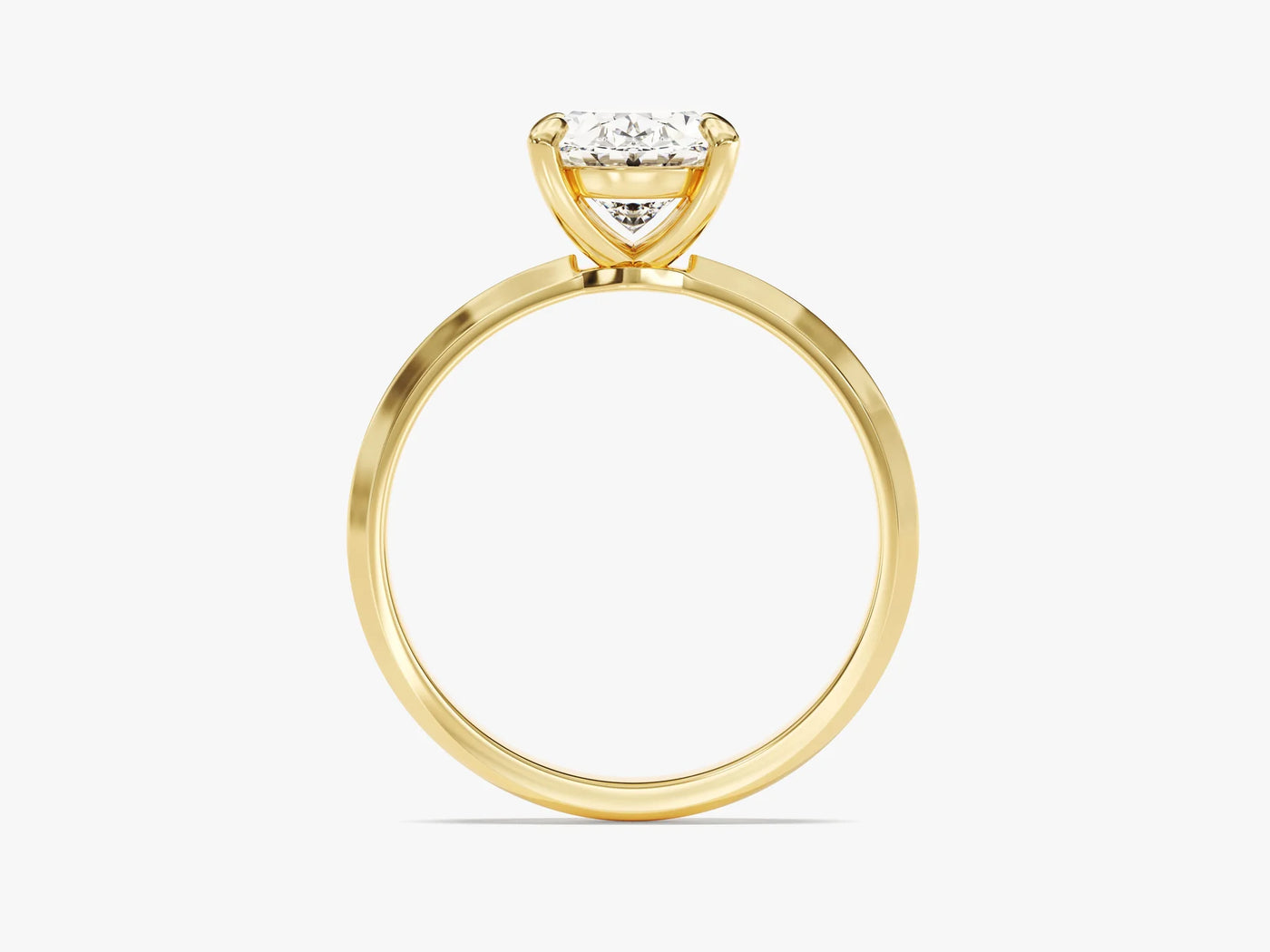 2.0CT Oval Diamond Kinfe Edge Solitaire Moissanite Engagement Ring