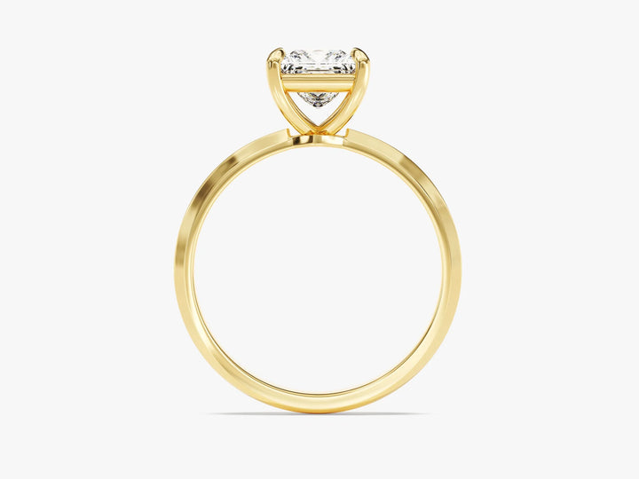 1.0CT Princess Diamond Knife Edge Solitaire Moissanite Engagement Ring