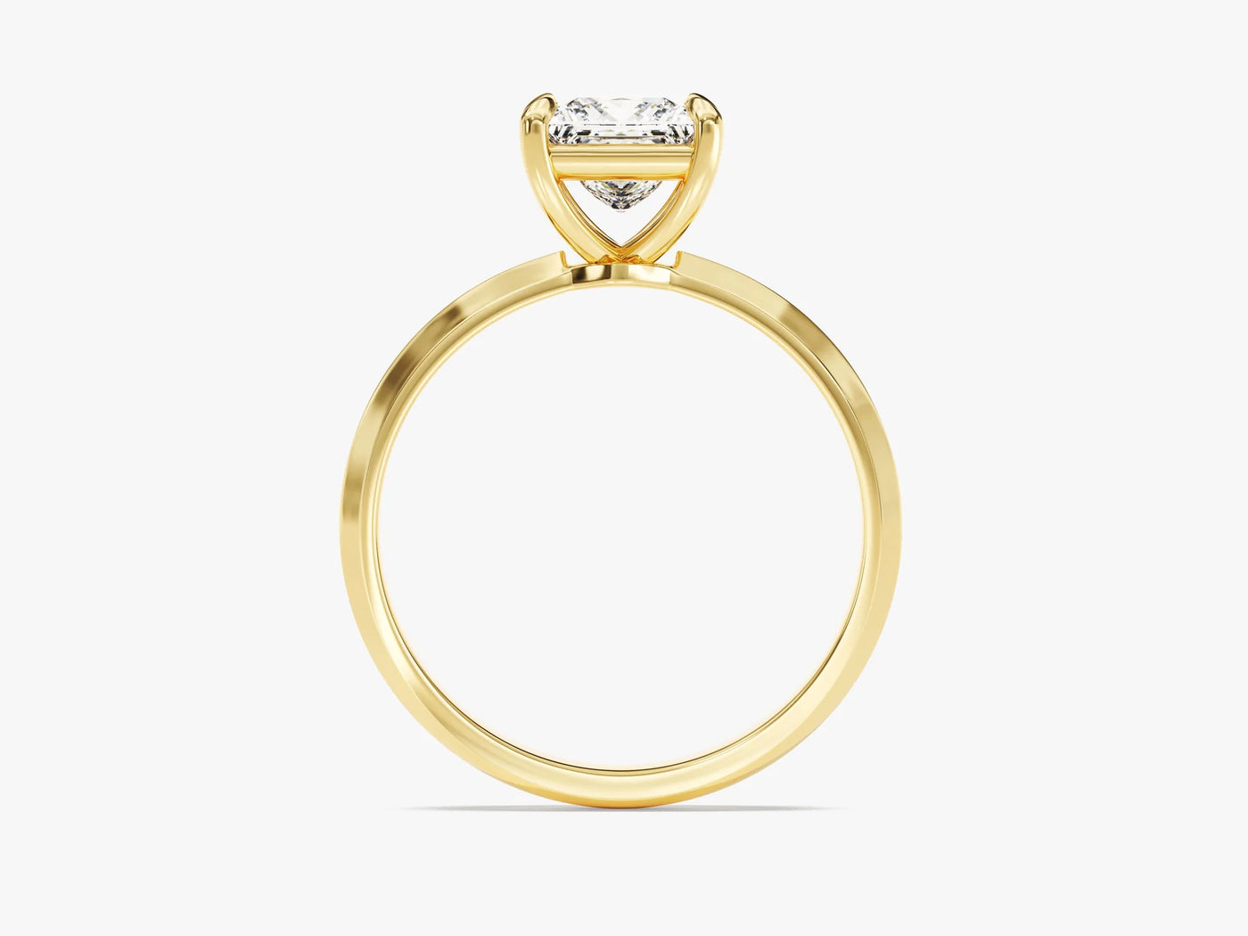 1.0CT Princess Diamond Knife Edge Solitaire Moissanite Engagement Ring