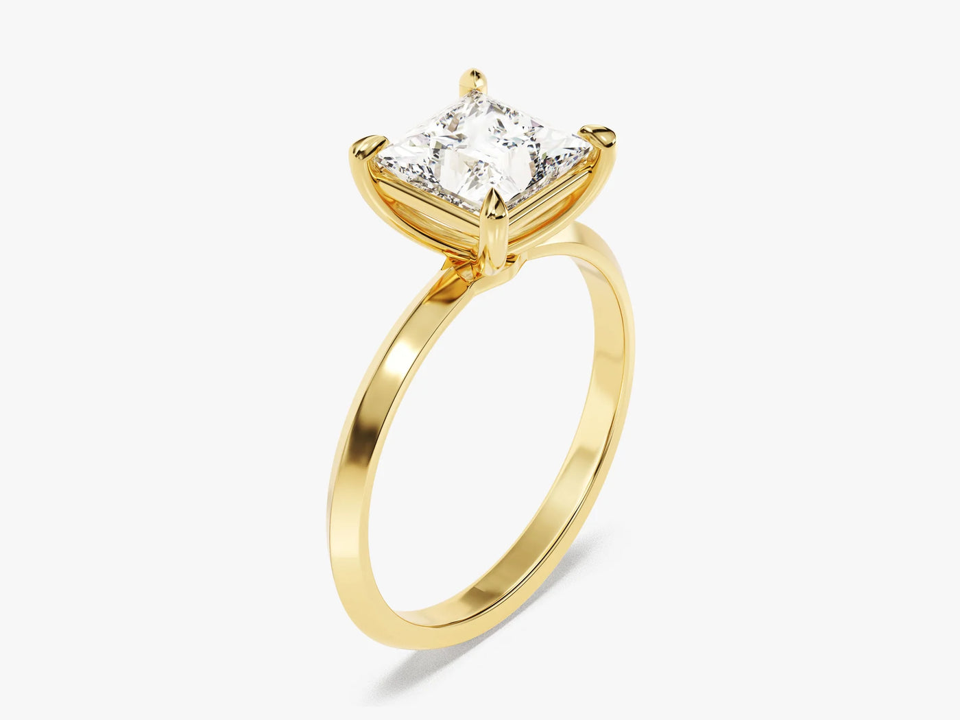 1.50CT Princess Diamond Knife Edge Solitaire Moissanite Engagement Ring