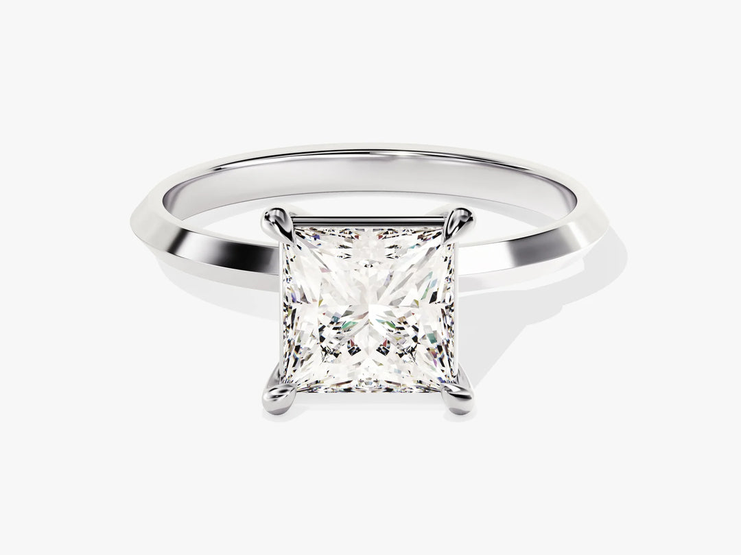 1.50CT Princess Diamond Knife Edge Solitaire Moissanite Engagement Ring