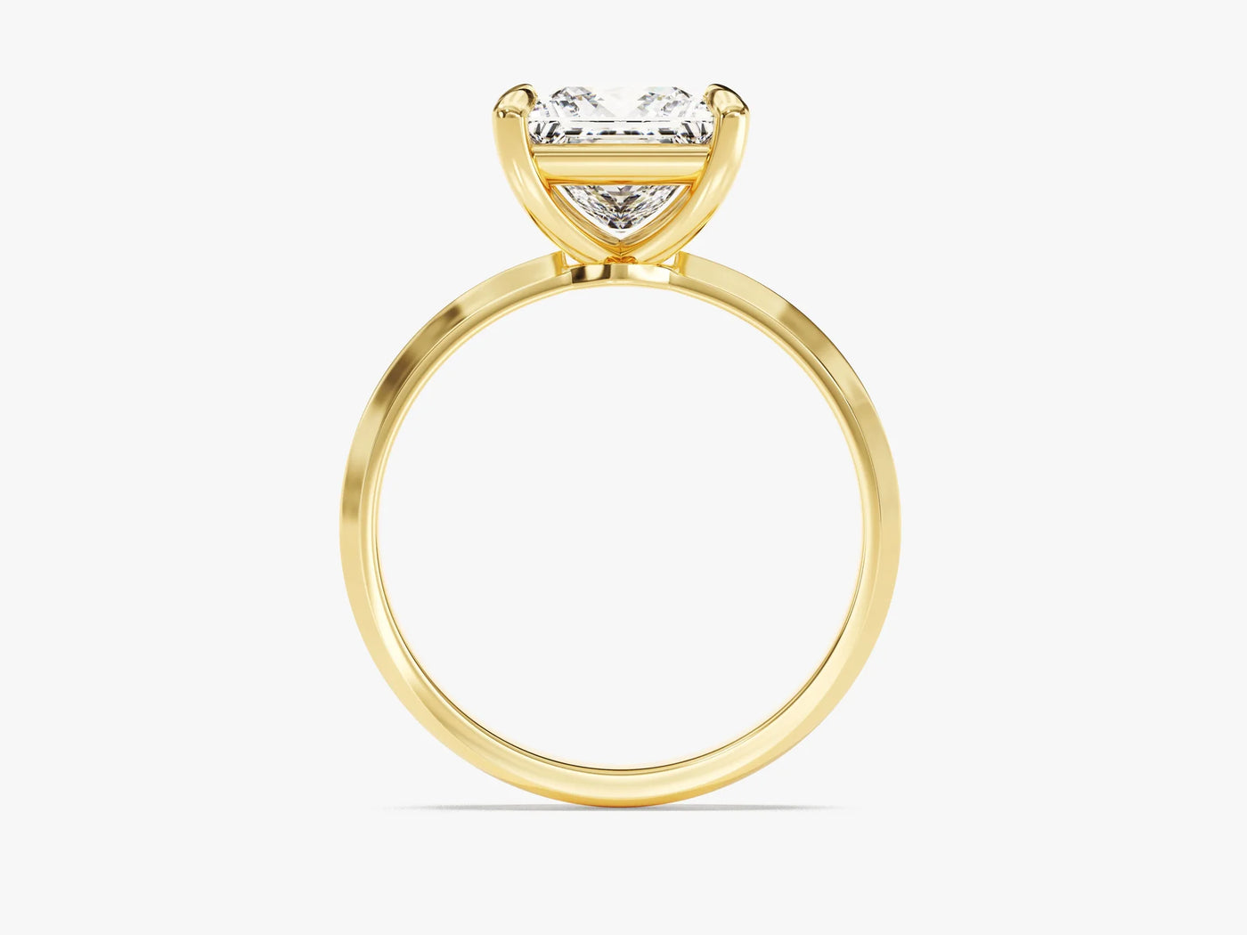 2.0CT Princess Diamond Kinfe Edge Solitaire Moissanite Engagement Ring