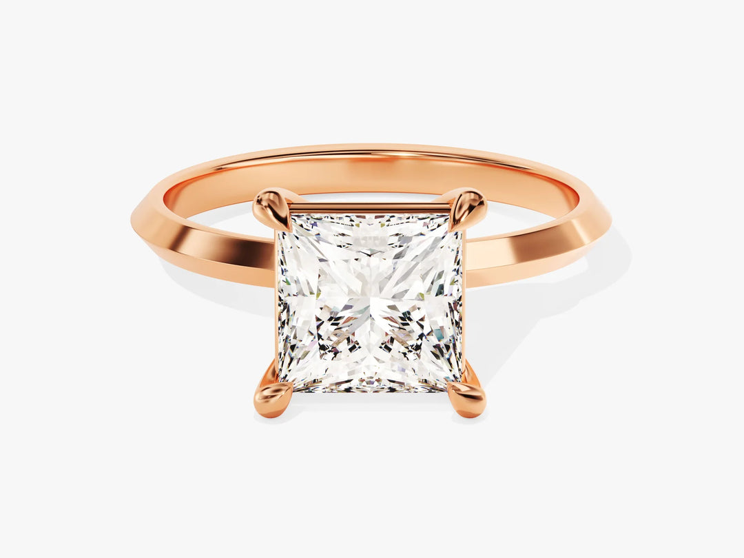 2.0CT Princess Diamond Kinfe Edge Solitaire Moissanite Engagement Ring
