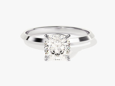 1.50CT Cushion Diamond Knife Edge Solitaire Moissanite Engagement Ring