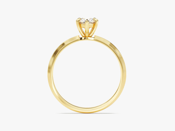 1.0CT Pear Diamond Knife Edge Solitaire Moissanite Engagement Ring