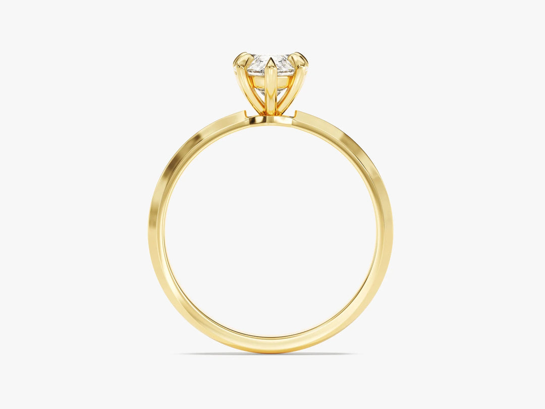 1.50CT Pear Diamond Knife Edge Solitaire Moissanite Engagement Ring