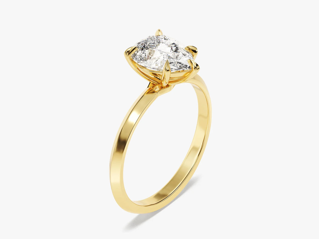 2.0CT Pear Diamond Kinfe Edge Solitaire Moissanite Engagement Ring