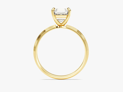 1.50CT Asscher Diamond Knife Edge Solitaire Moissanite Engagement Ring