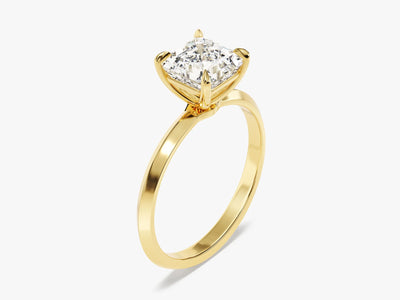 1.50CT Asscher Diamond Knife Edge Solitaire Moissanite Engagement Ring