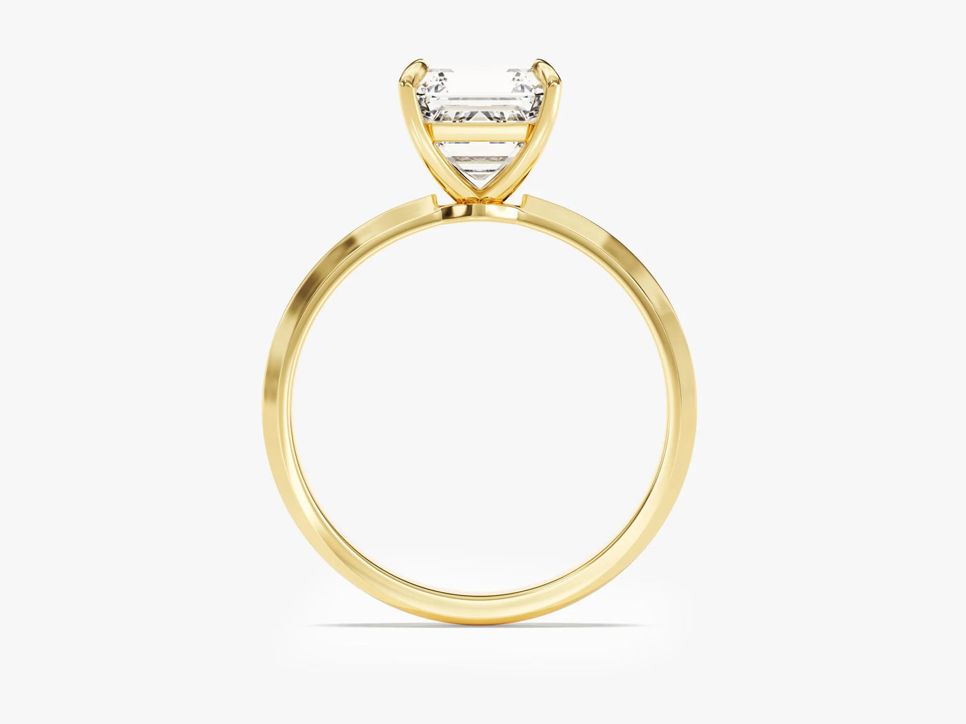 2.0CT Asscher Diamond Kinfe Edge Solitaire Moissanite Engagement Ring