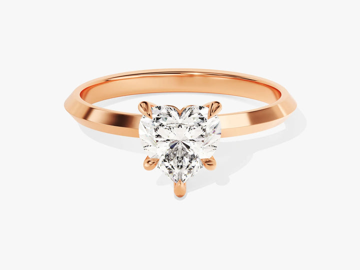 1.0CT Heart Diamond Knife Edge Solitaire Moissanite Engagement Ring