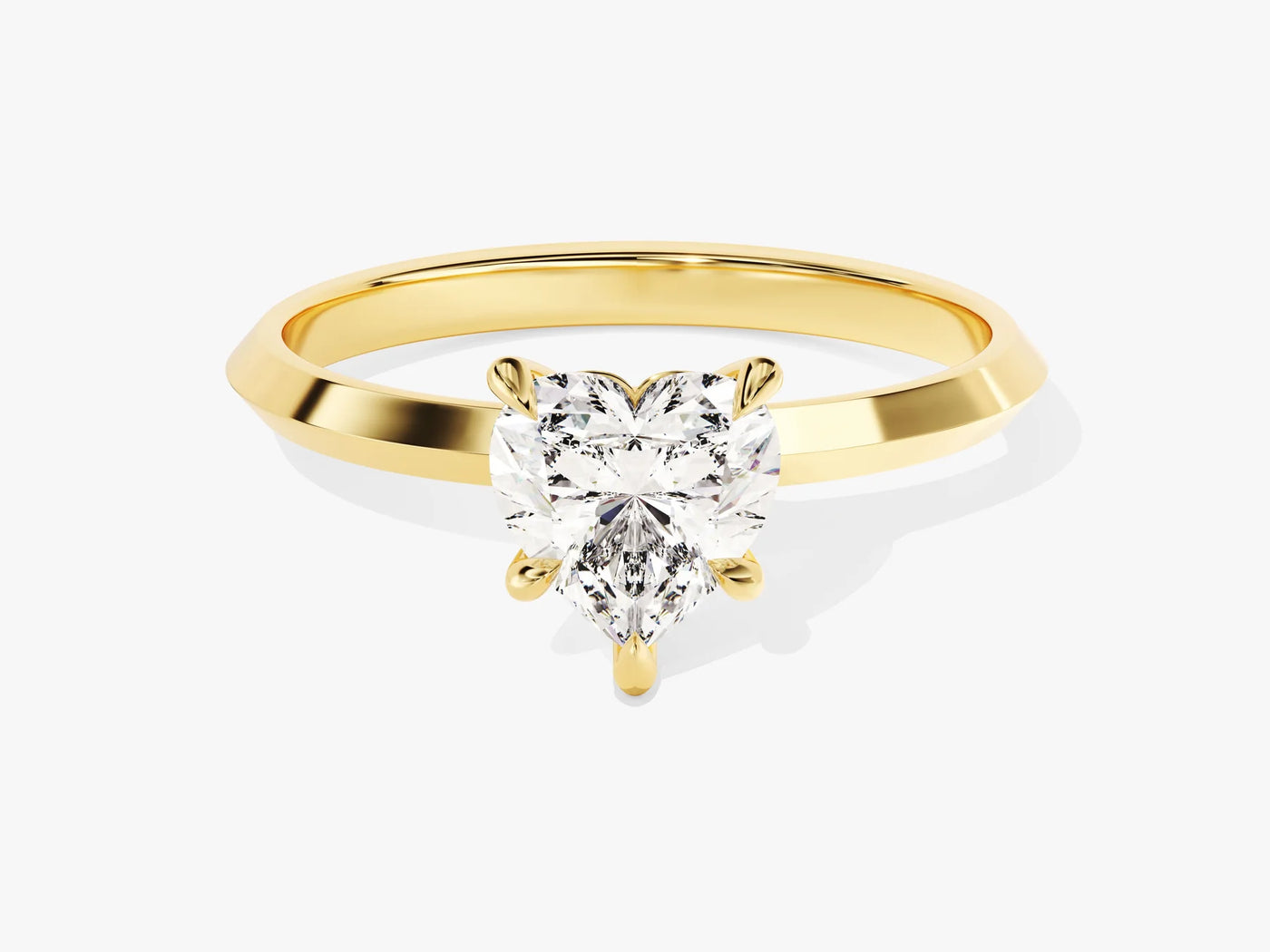 1.0CT Heart Diamond Knife Edge Solitaire Moissanite Engagement Ring