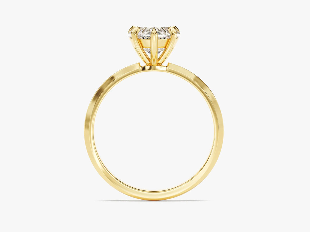 1.50CT Heart Diamond Knife Edge Solitaire Moissanite Engagement Ring