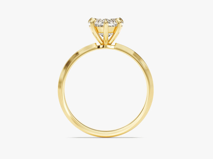 1.50CT Heart Diamond Knife Edge Solitaire Moissanite Engagement Ring