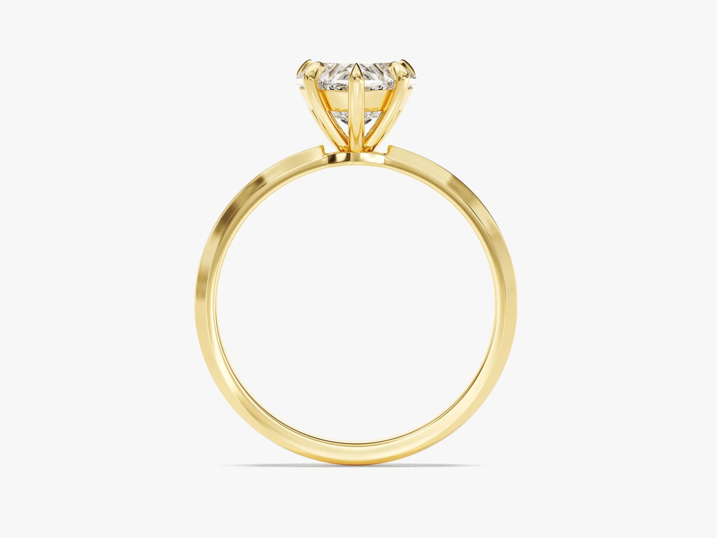 1.50CT Heart Diamond Knife Edge Solitaire Moissanite Engagement Ring