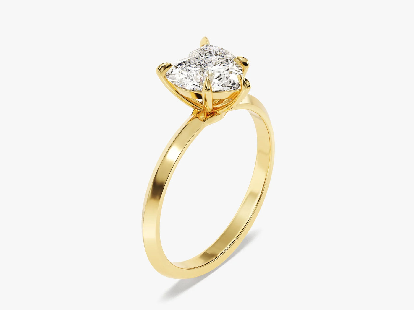 1.50CT Heart Diamond Knife Edge Solitaire Moissanite Engagement Ring