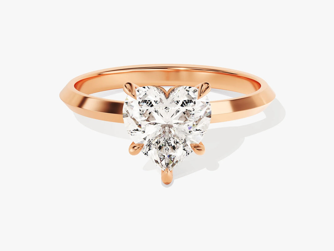 1.50CT Heart Diamond Knife Edge Solitaire Moissanite Engagement Ring