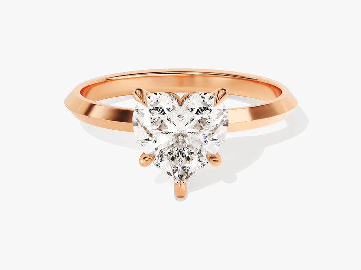 1.50CT Heart Diamond Knife Edge Solitaire Moissanite Engagement Ring