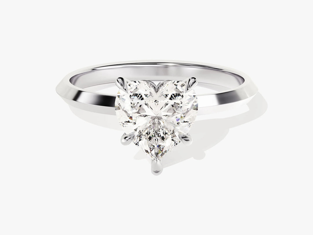 1.50CT Heart Diamond Knife Edge Solitaire Moissanite Engagement Ring