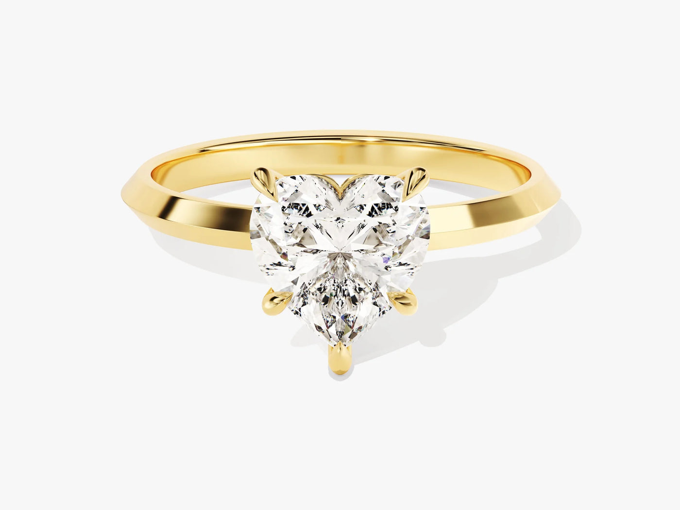 1.50CT Heart Diamond Knife Edge Solitaire Moissanite Engagement Ring