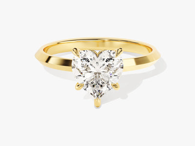 1.50CT Heart Diamond Knife Edge Solitaire Moissanite Engagement Ring