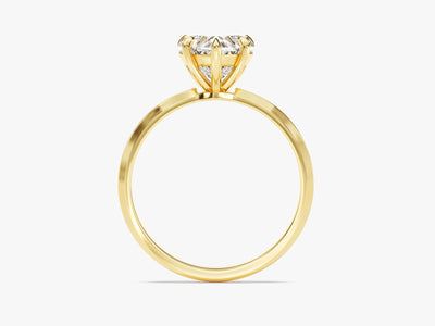 2.0CT Heart Diamond Kinfe Edge Solitaire Moissanite Engagement Ring