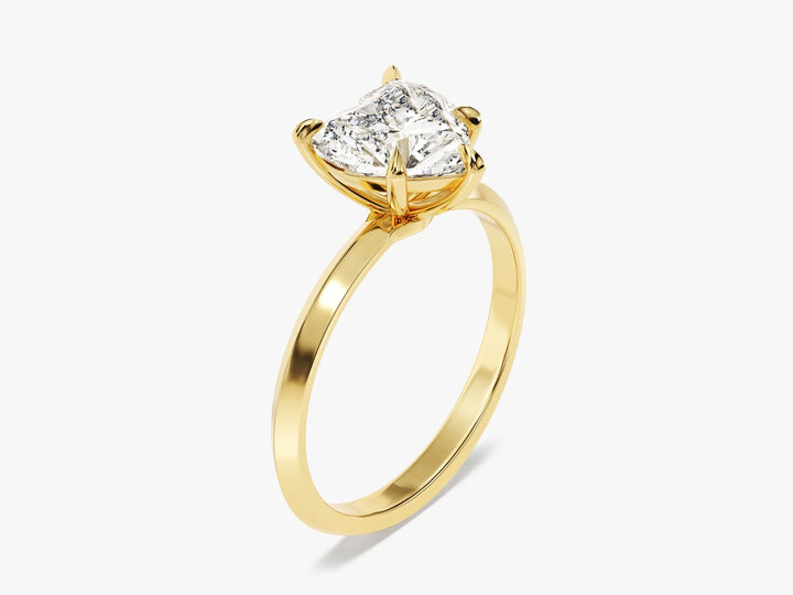 2.0CT Heart Diamond Kinfe Edge Solitaire Moissanite Engagement Ring