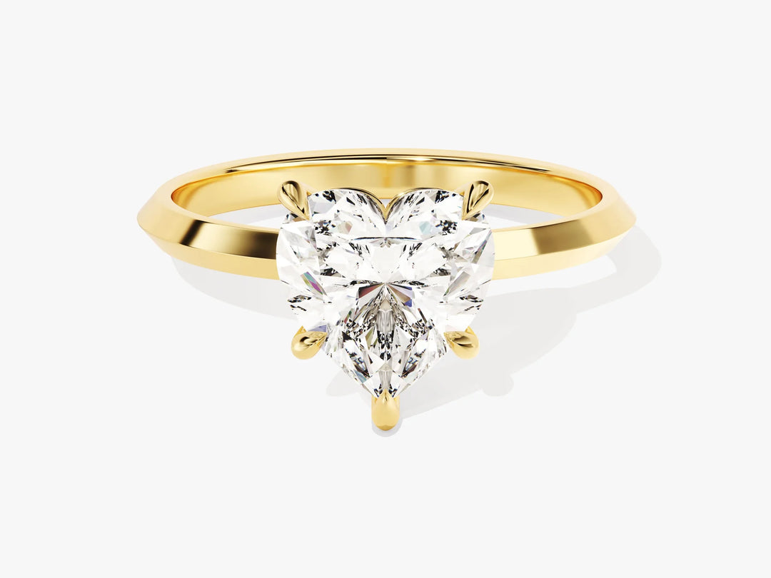 2.0CT Heart Diamond Kinfe Edge Solitaire Moissanite Engagement Ring