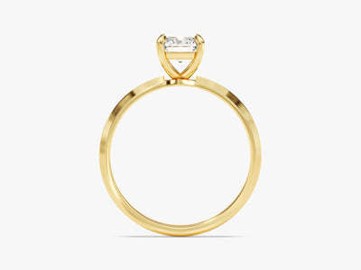 1.0CT Radiant Diamond Knife Edge Solitaire Moissanite Engagement Ring