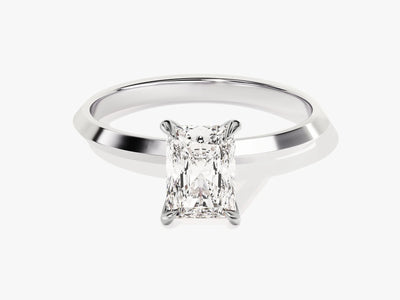 1.0CT Radiant Diamond Knife Edge Solitaire Moissanite Engagement Ring