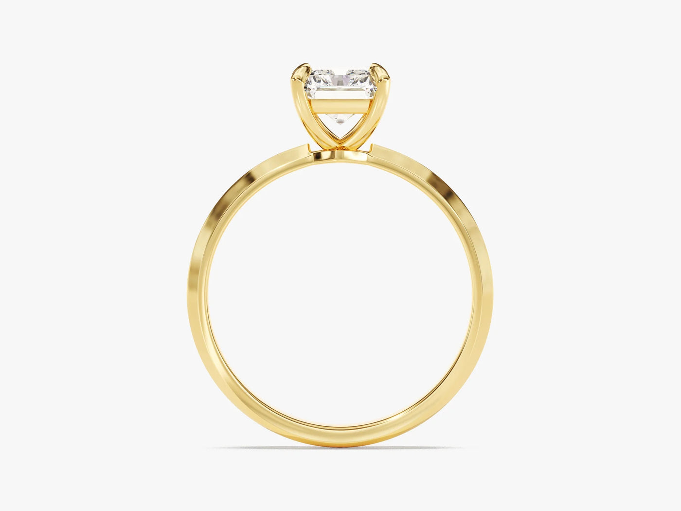 1.50CT Radiant Diamond Knife Edge Solitaire Moissanite Engagement Ring