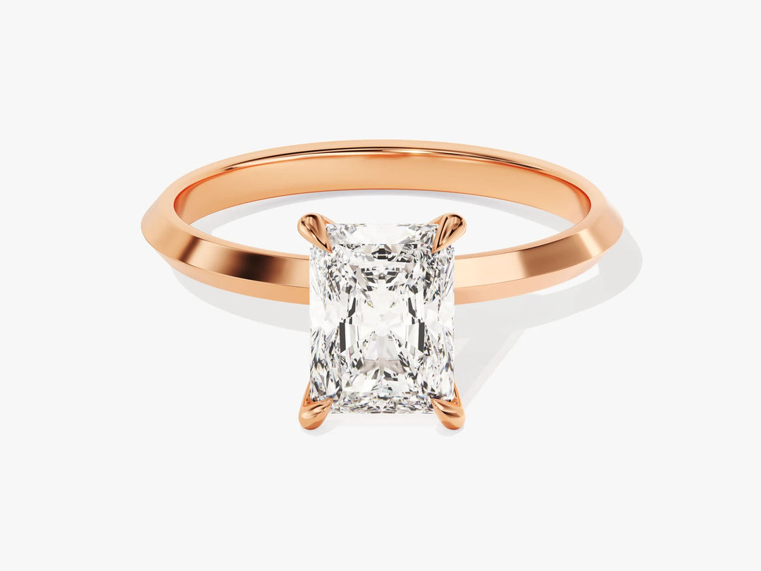 1.50CT Radiant Diamond Knife Edge Solitaire Moissanite Engagement Ring