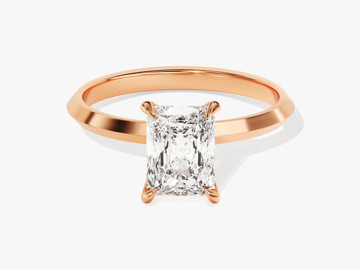1.50CT Radiant Diamond Knife Edge Solitaire Moissanite Engagement Ring