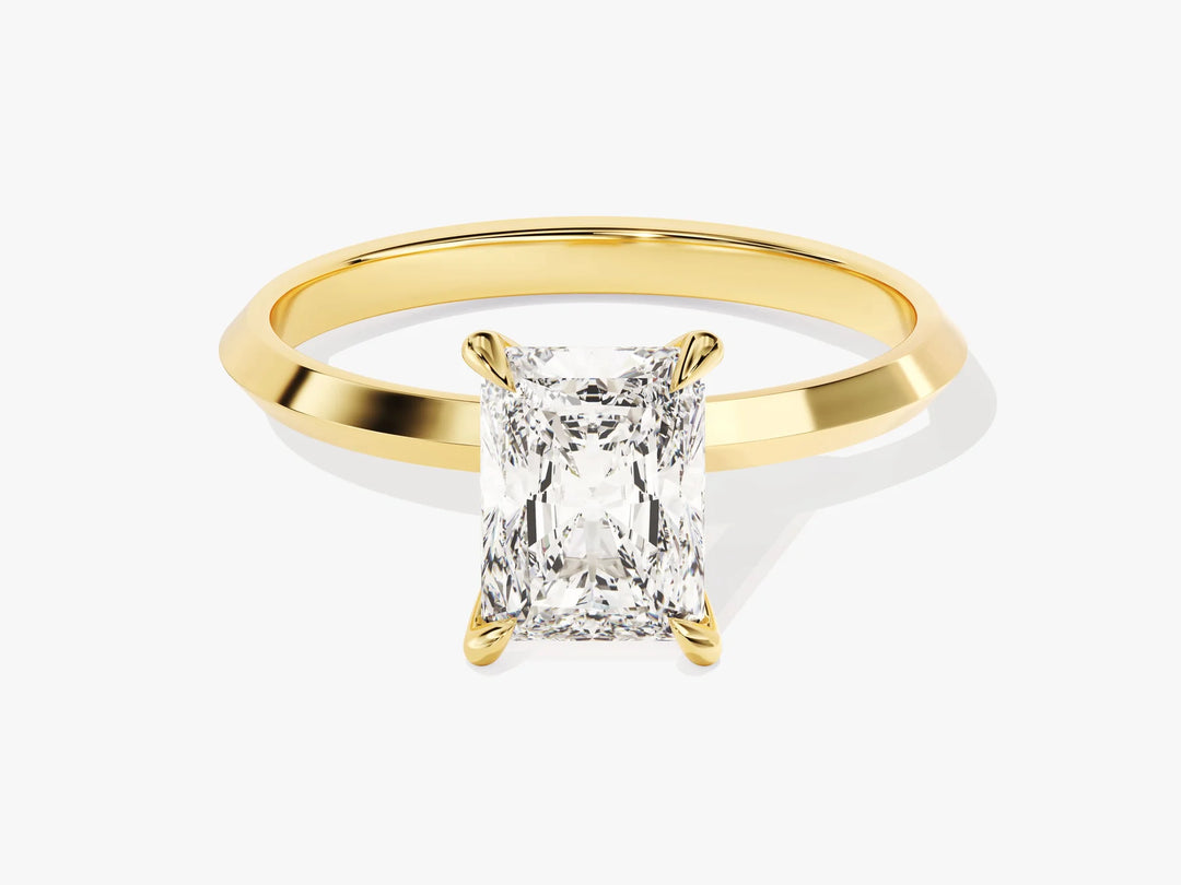 1.50CT Radiant Diamond Knife Edge Solitaire Moissanite Engagement Ring