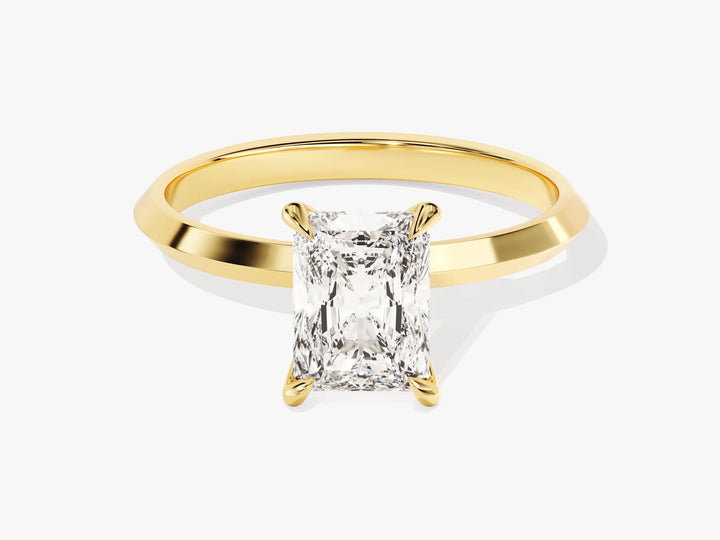 1.50CT Radiant Diamond Knife Edge Solitaire Moissanite Engagement Ring