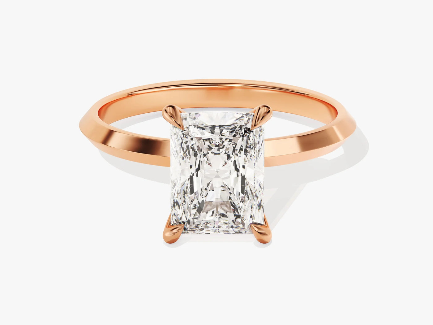 2.0CT Radiant Diamond Kinfe Edge Solitaire Moissanite Engagement Ring