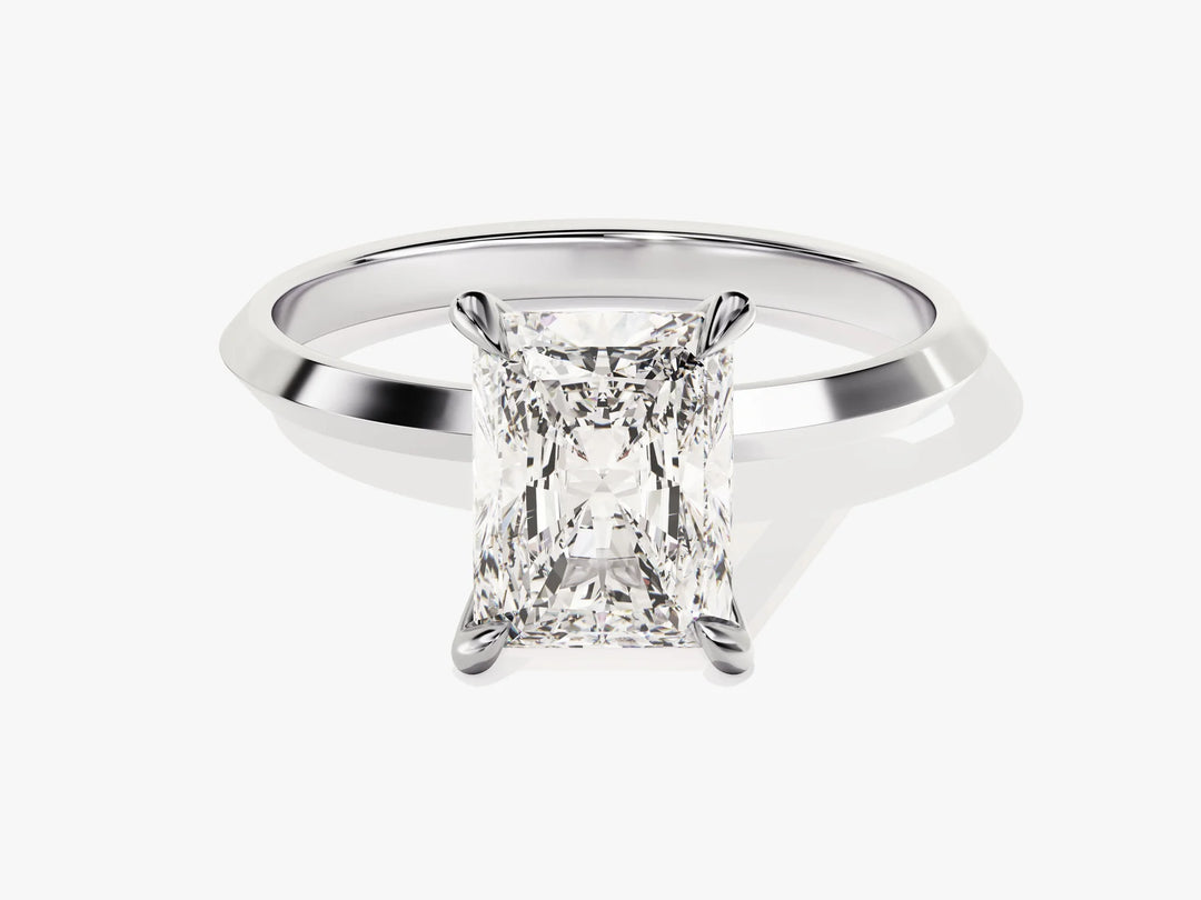 2.0CT Radiant Diamond Kinfe Edge Solitaire Moissanite Engagement Ring