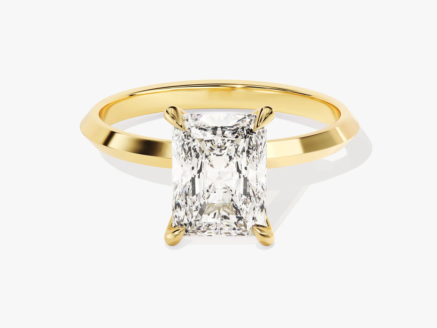 2.0CT Radiant Diamond Kinfe Edge Solitaire Moissanite Engagement Ring