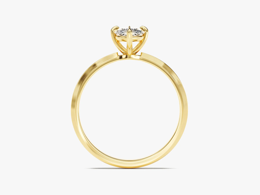 1.0CT Marquise Diamond Knife Edge Solitaire Moissanite Engagement Ring