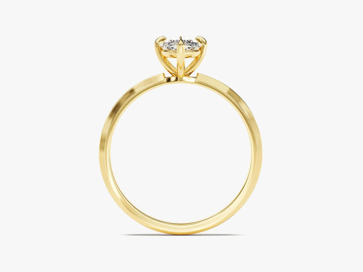 1.0CT Marquise Diamond Knife Edge Solitaire Moissanite Engagement Ring