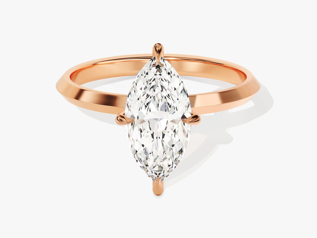 1.50CT Marquise Diamond Knife Edge Solitaire Moissanite Engagement Ring
