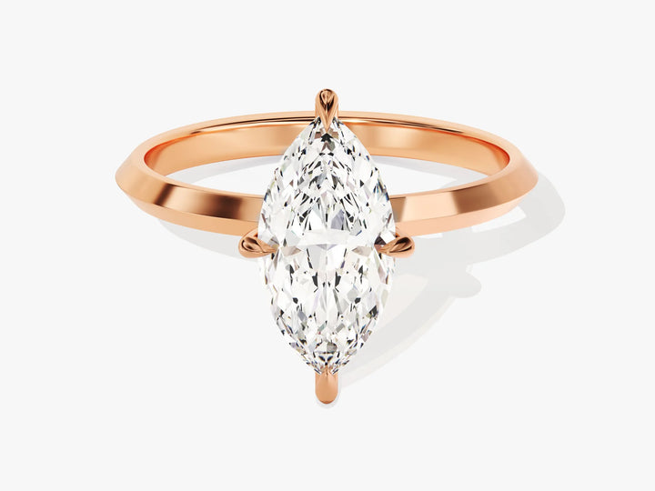 1.50CT Marquise Diamond Knife Edge Solitaire Moissanite Engagement Ring
