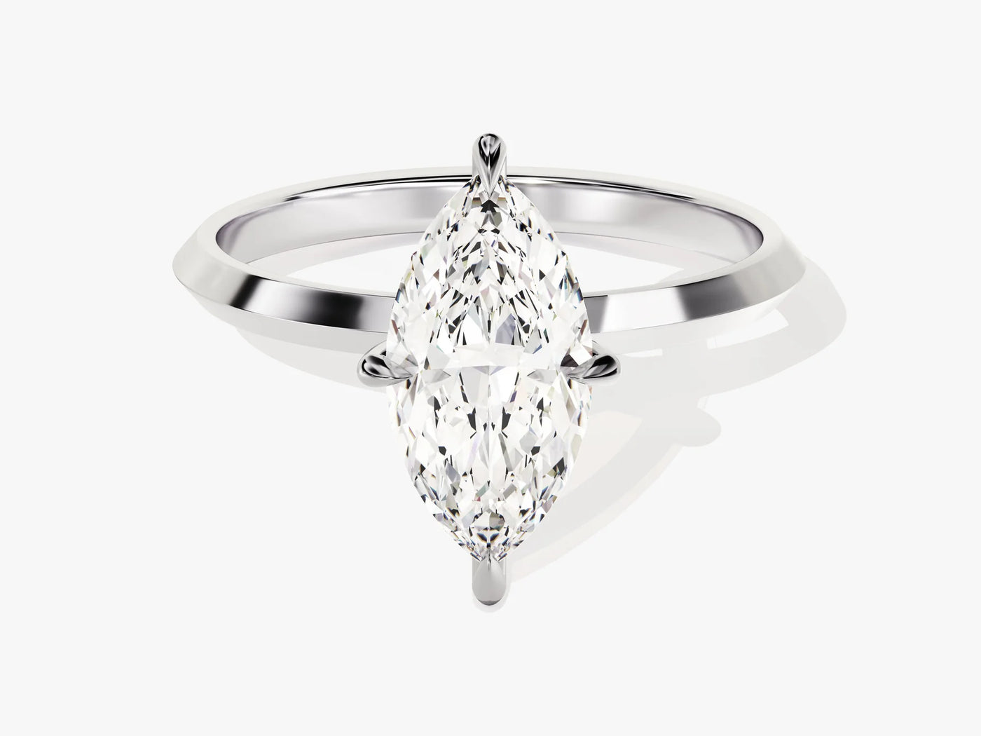 1.50CT Marquise Diamond Knife Edge Solitaire Moissanite Engagement Ring