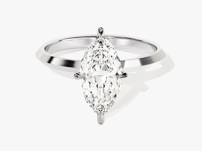 1.50CT Marquise Diamond Knife Edge Solitaire Moissanite Engagement Ring
