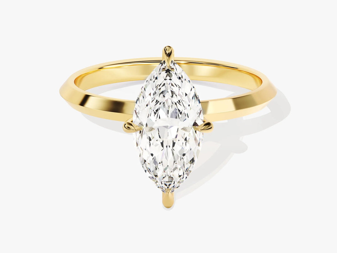 1.50CT Marquise Diamond Knife Edge Solitaire Moissanite Engagement Ring