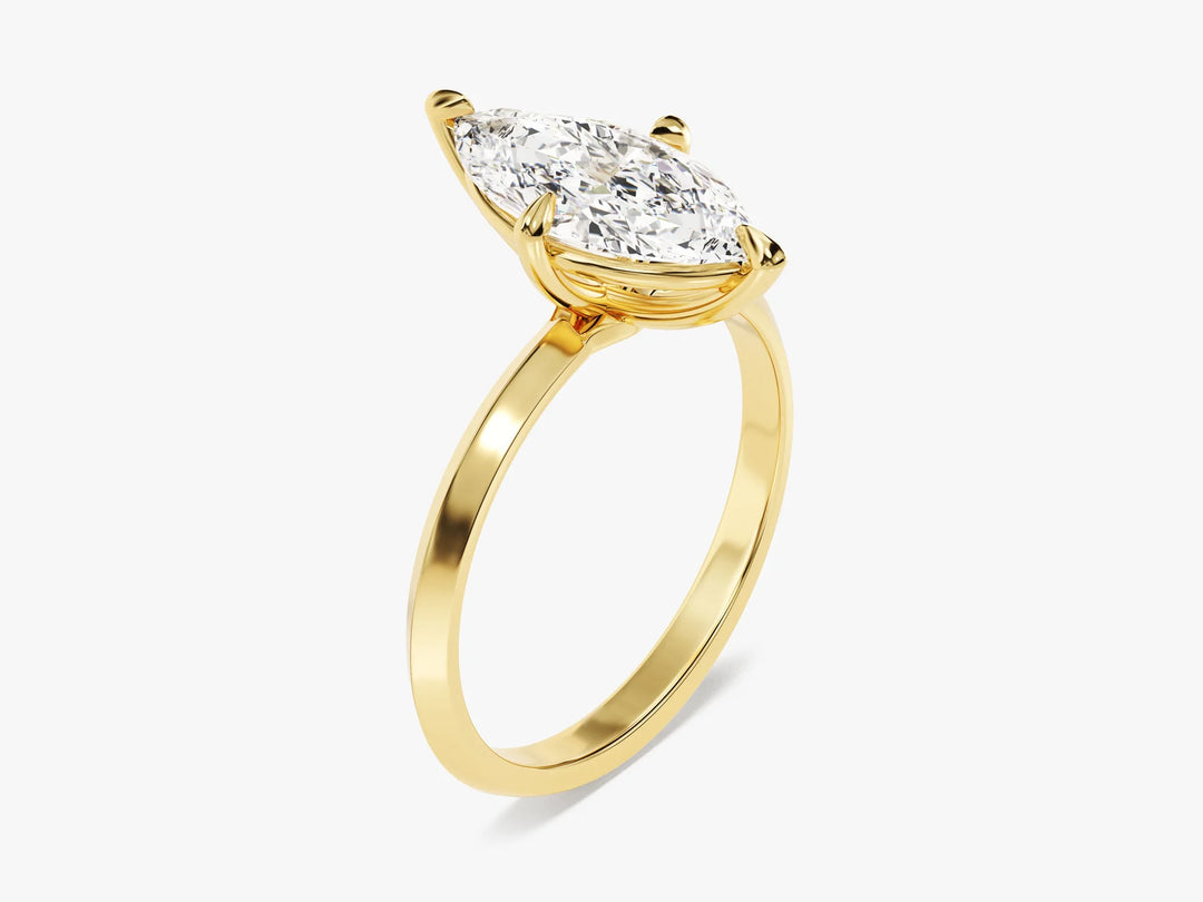 2.0CT Marquise Diamond Kinfe Edge Solitaire Moissanite Engagement Ring