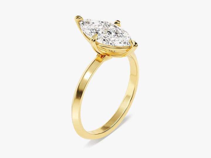 2.0CT Marquise Diamond Kinfe Edge Solitaire Moissanite Engagement Ring