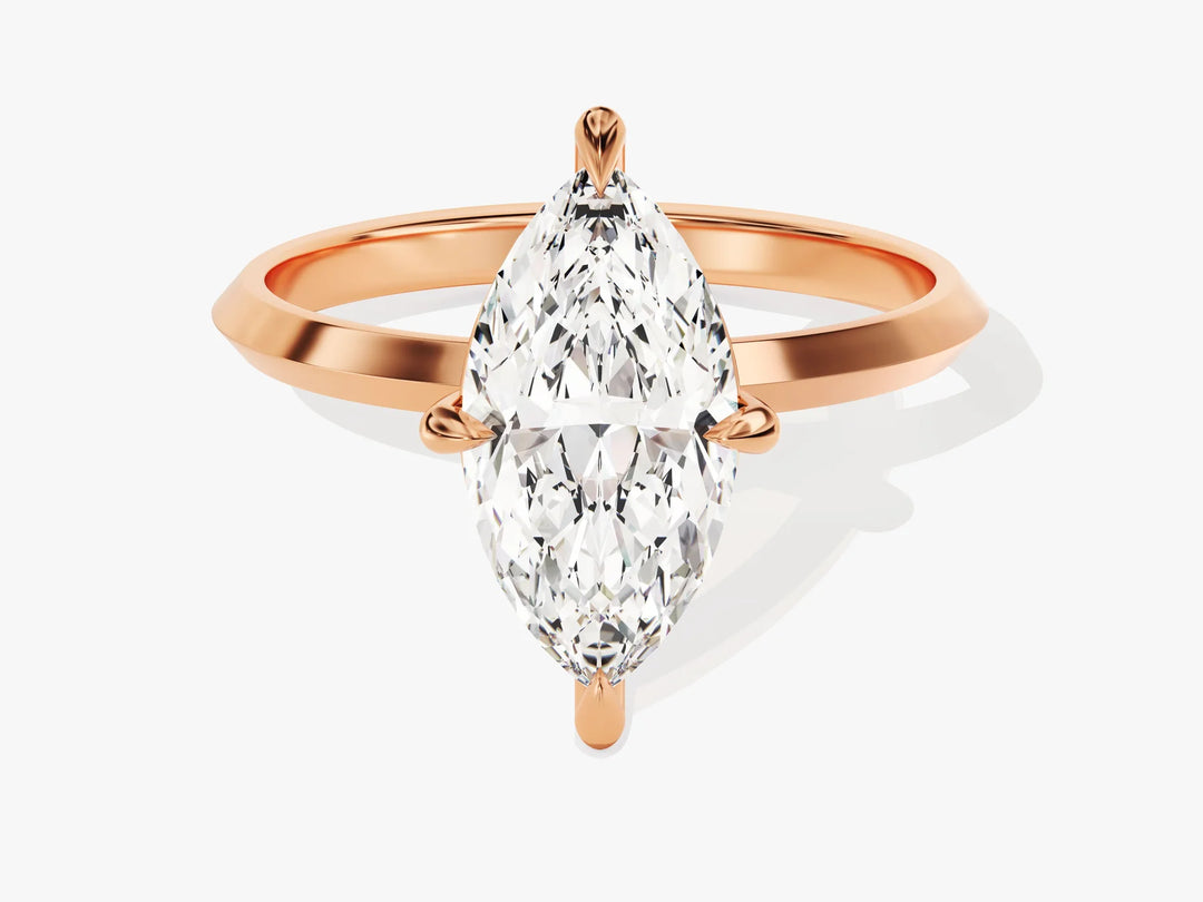 2.0CT Marquise Diamond Kinfe Edge Solitaire Moissanite Engagement Ring